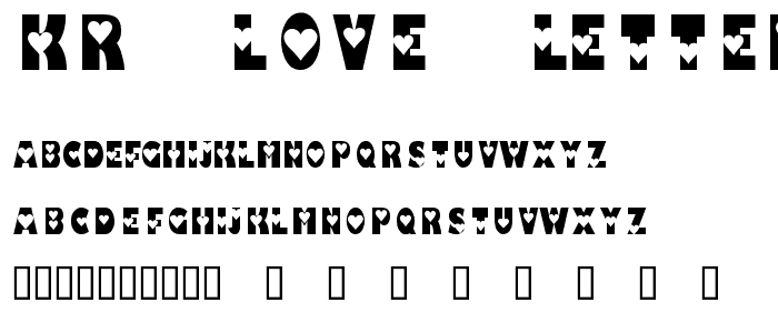 KR Love Letters font